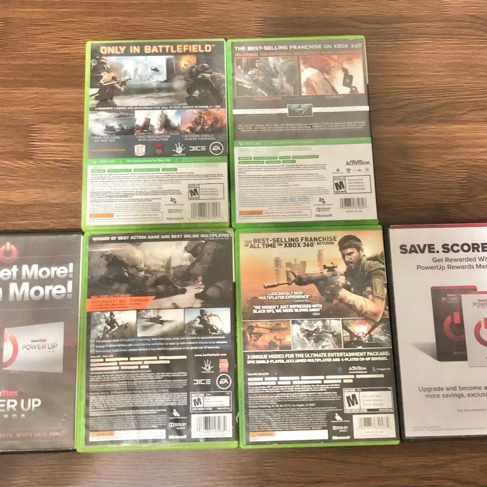 Xbox 360 Games Battlefield 3 and 4 - Bad Company 2 Call of Duty Black Ops Ghosts